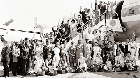 The first group of Peace Corps volunteers arriving in Ghana.