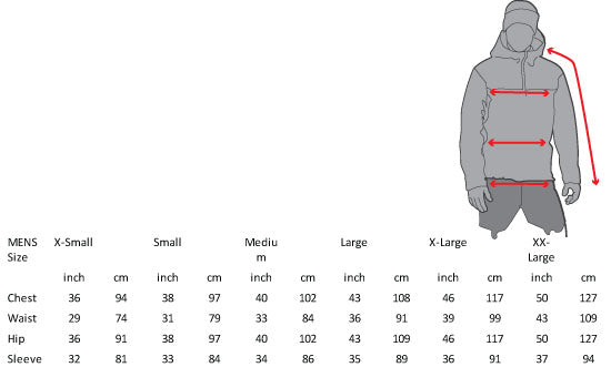 dannah mens size chart