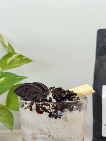 oreo coffee latte con chocolate blanca