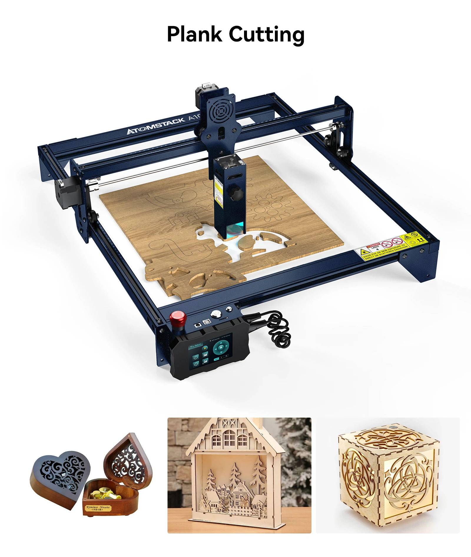  ATOMSTACK A10 Pro Laser Engraver and R3 Pro Rotary Roller, 10W  High Precision Laser Engraving Machine and Laser Cutter for Wood Metal with  Terminal Panel for Offline Engraving, 16.14'' x 15.75'' 