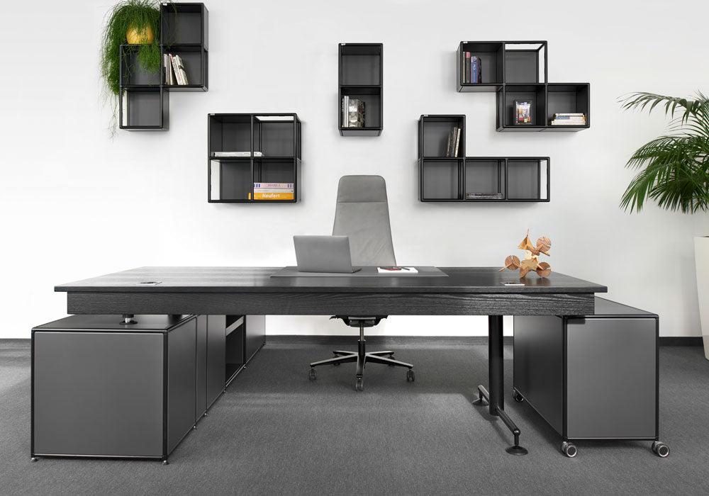 Bosse M1 höhenverstellbarer schreibtisch-chrom-schwarz-büromöbel plus-günstig-sale-geliefert-sidebord-design