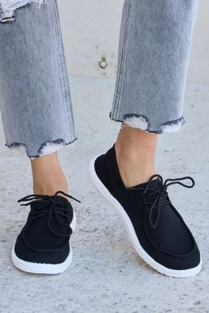 Forever Link Flat Round Toe Lace-Up Sneakers - Bianca Bradley