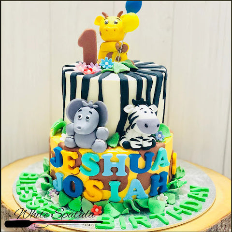 Safari Animal Buttercream Cake