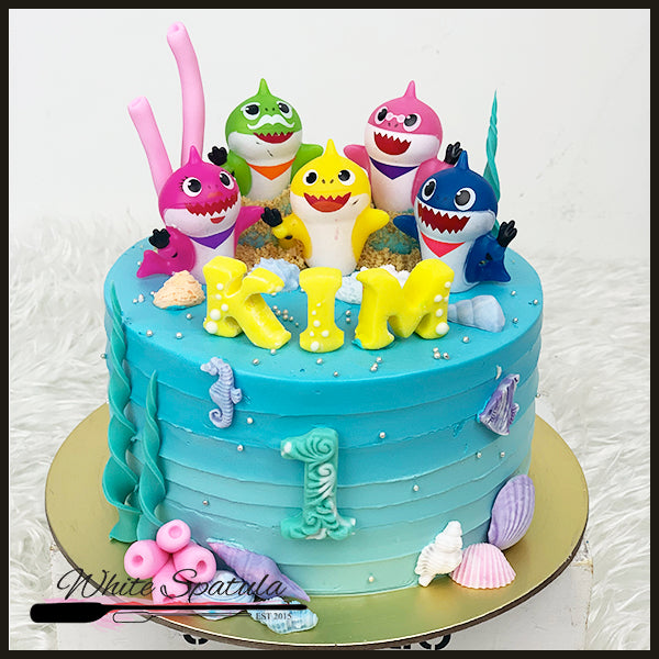 Baby Shark & Family Buttercream CakeSingapore is here - White Spatula