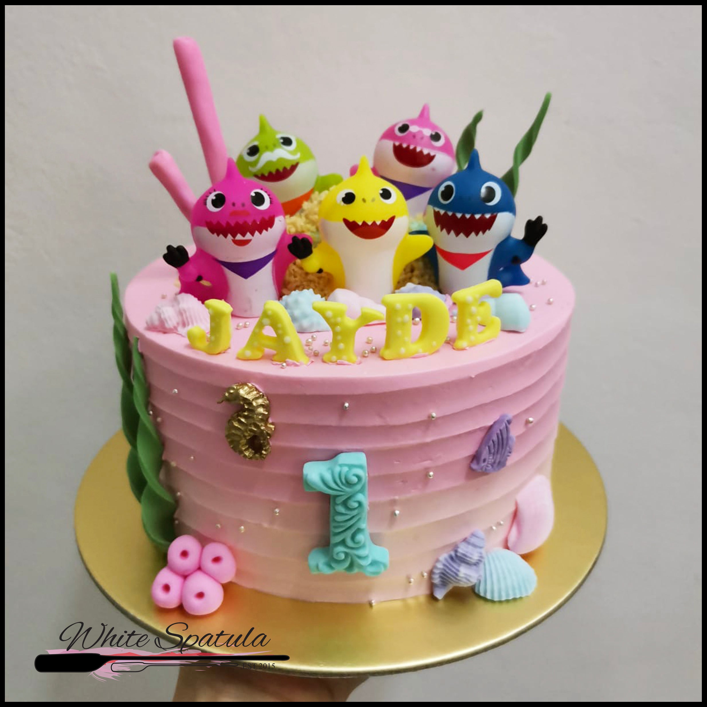 Baby Shark Family Girl Version Buttercream Cakesingapore Is Here White Spatula