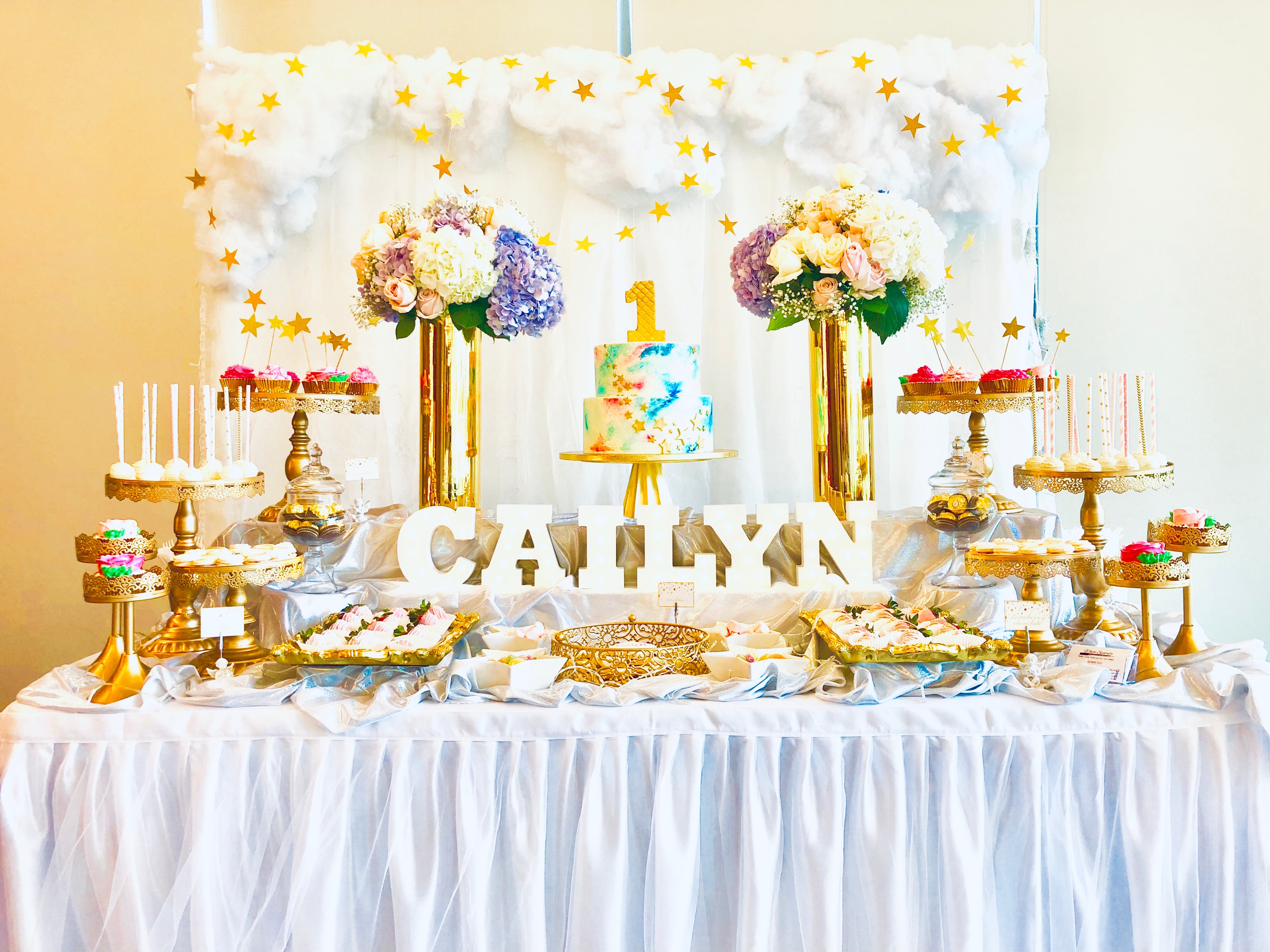 First Birthday Dessert Table Full Month Dessert Table Baby Shower