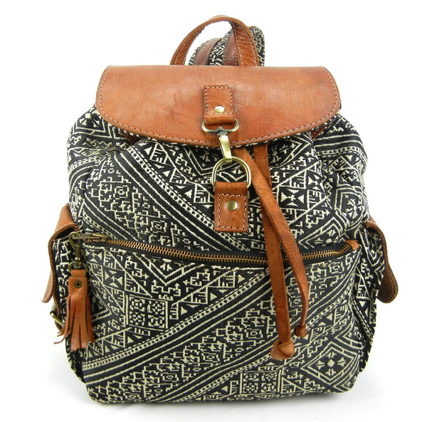 Mina - Stunning Silk Brocade and Leather Backpack. – OneLove Global Imports