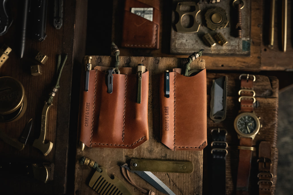 Edc leather pocket organizer, - Gem