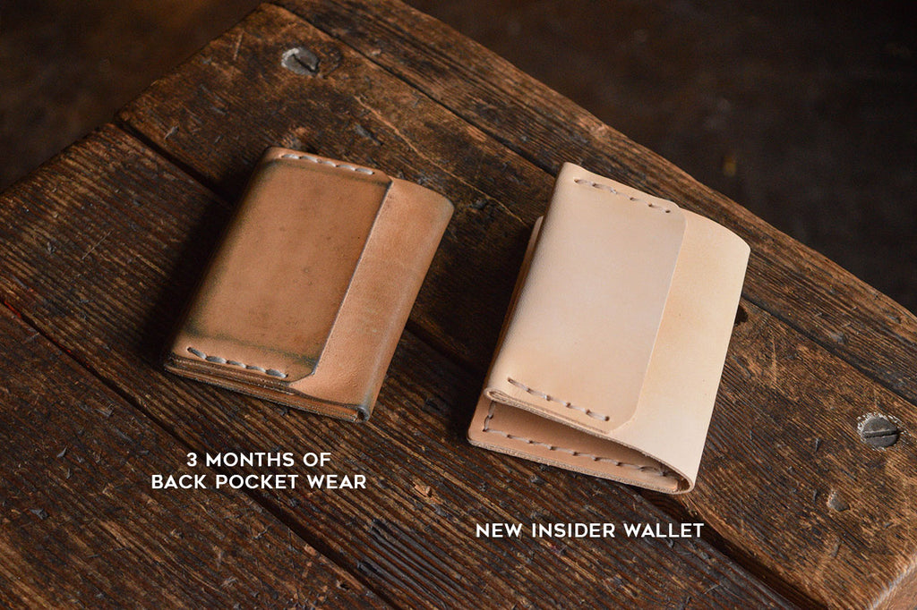 Insider Wallet, Natural Veg Tan patina