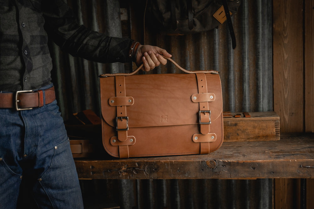 durable leather briefcase