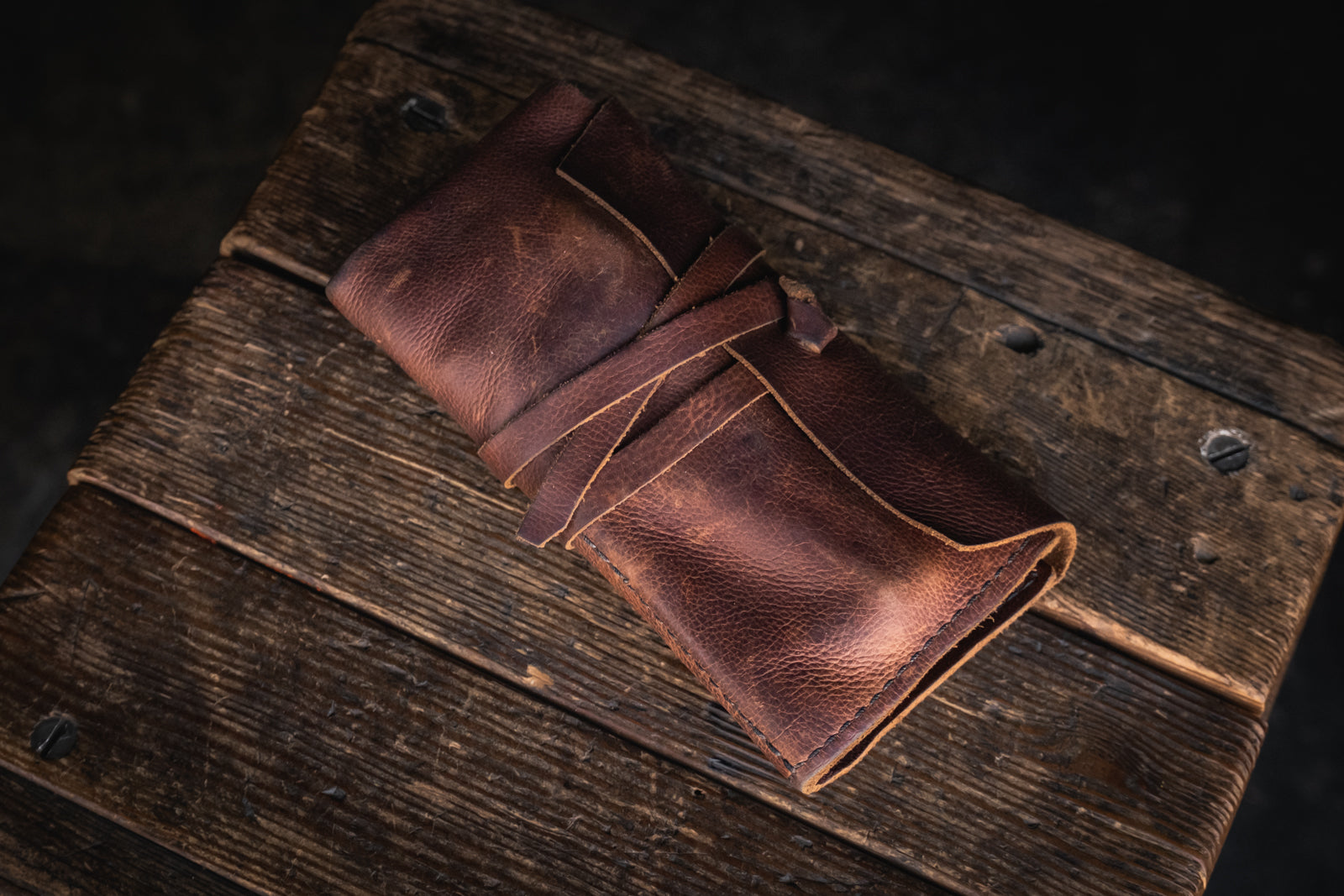 Rustic Leather Pipe Roll