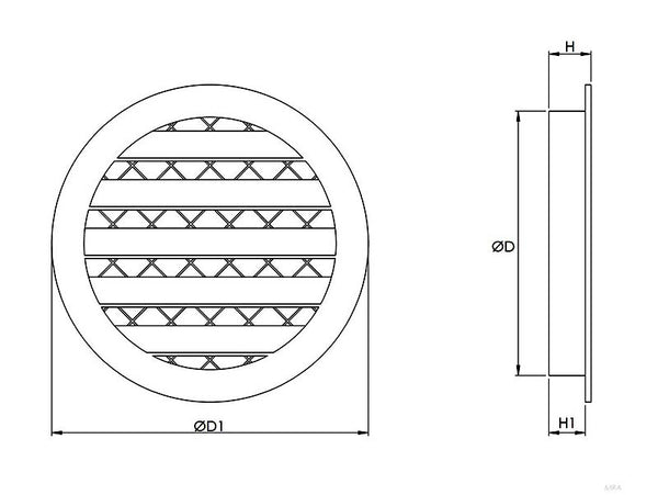 Round Metal Grilles size