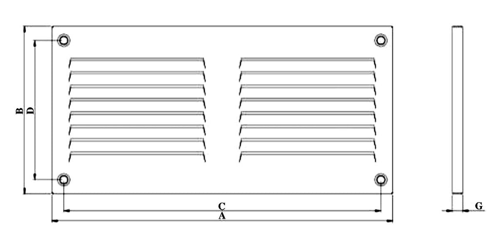 Metal Grilles with insect screen - technical info