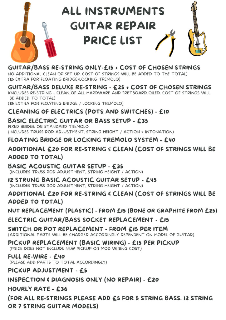 Guitar Repair Price List