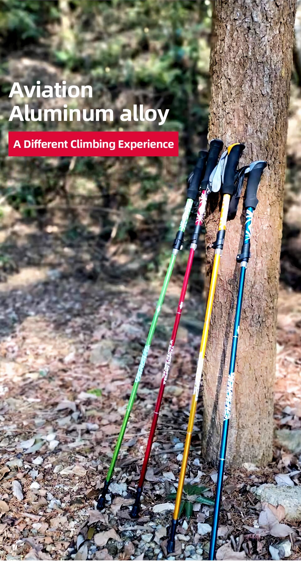 5-Section Portable Outdoor Fold Trekking Pole Walking Hiking Stick Camping Walking Poles