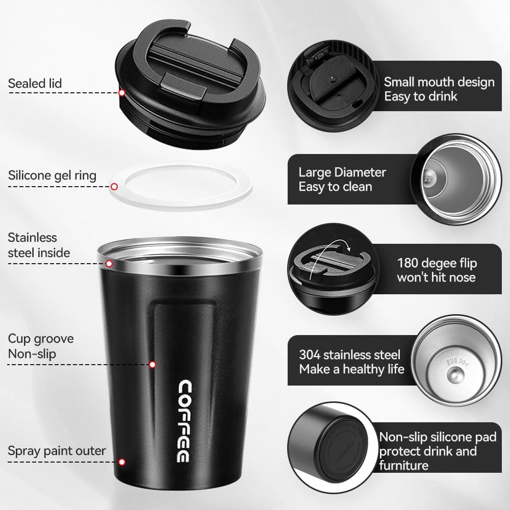 Insulated Thermo Mug Stainless Steel Leakproof Travel Mug Coffee Cup