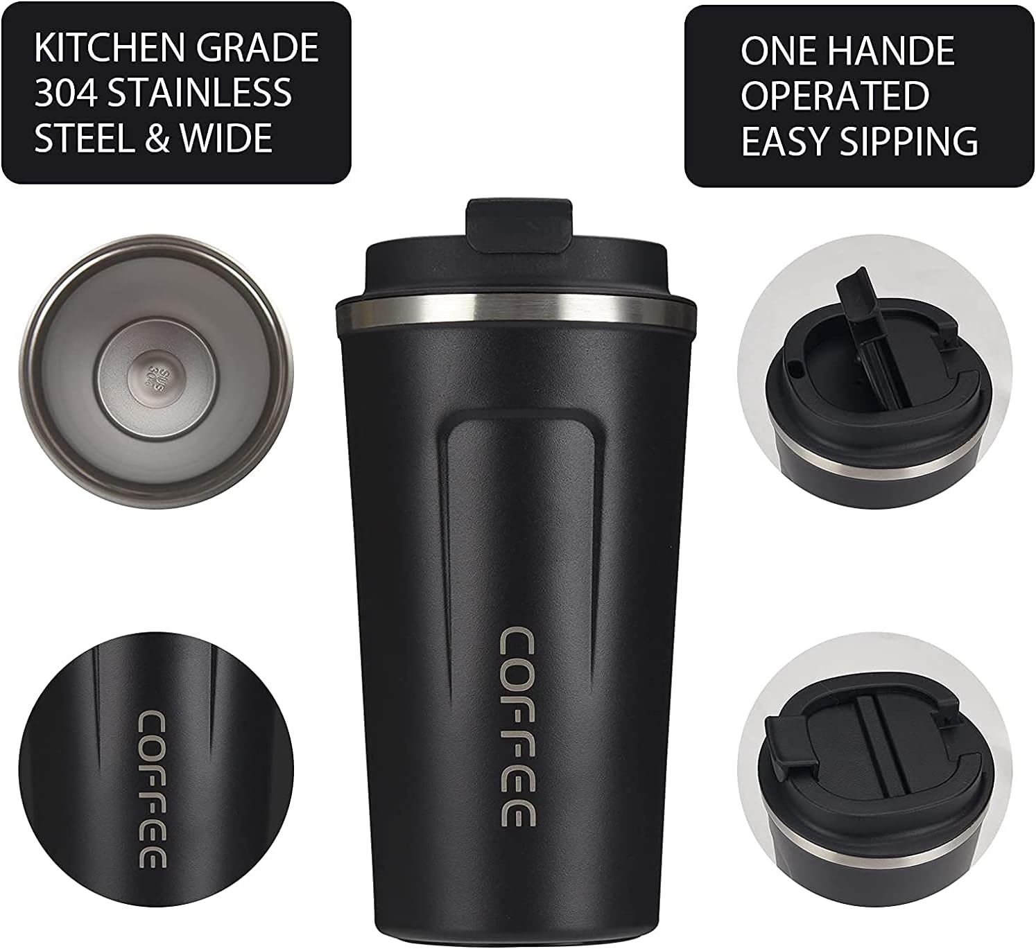 Insulated Thermo Mug Stainless Steel Leakproof Travel Mug Coffee Cup