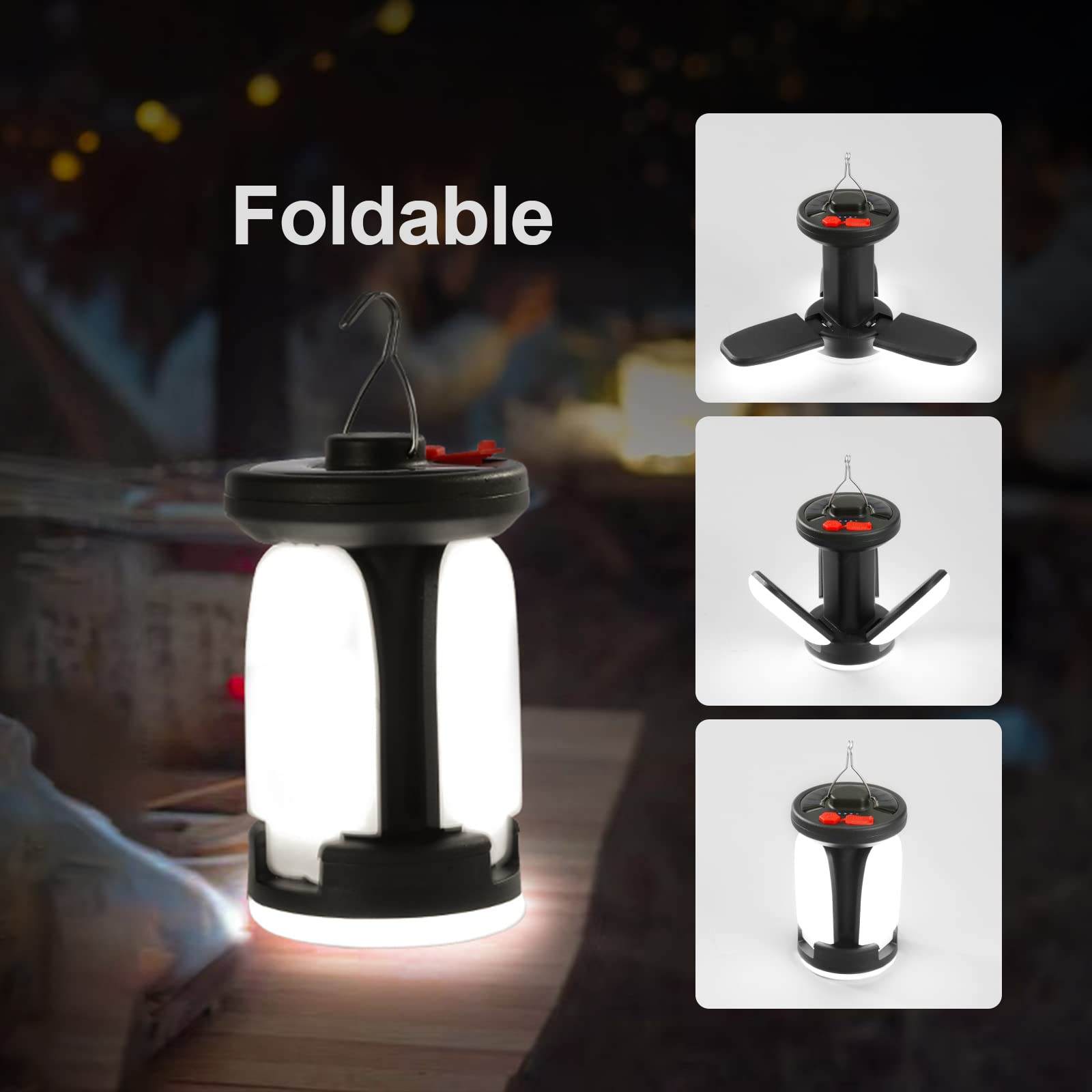 Camping Solar Lamp Rechargeable LED Light With Emergency Power Bank