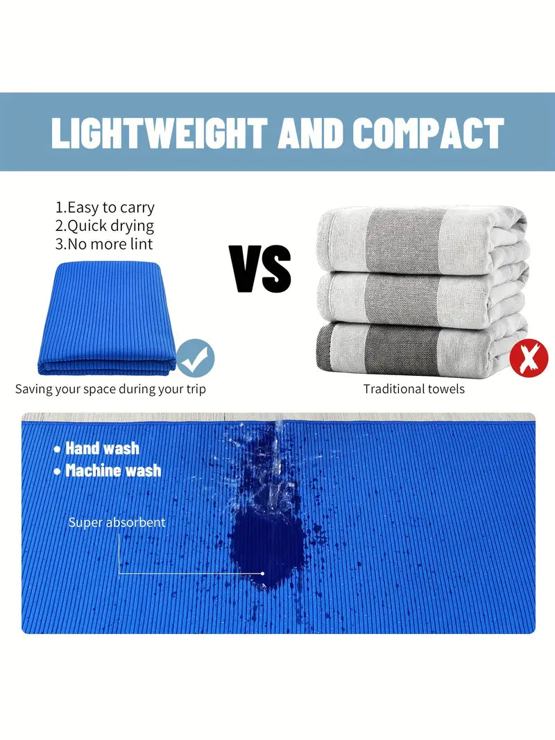 Microfiber Travel Towel Soft Fast Dry Absorbency Sand Free Camping Gym