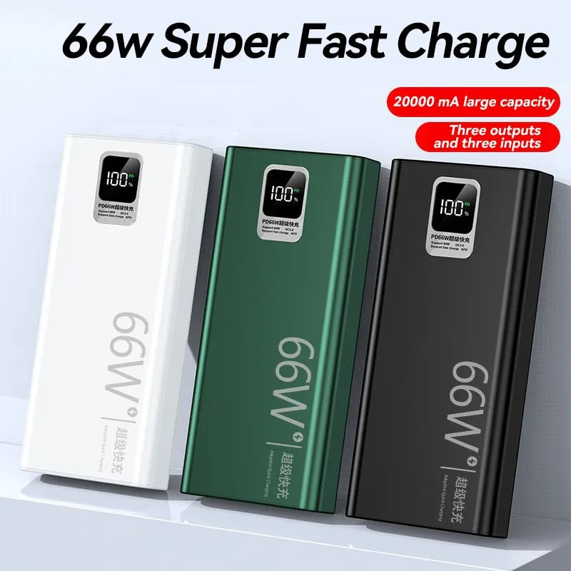 Power Bank 66W 30000mAh Super Fast Charging & Recharging External Battery