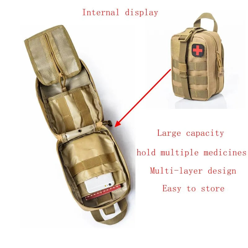 Survival First Aid Kit Supplies Emergency Medical Military Trauma Bag