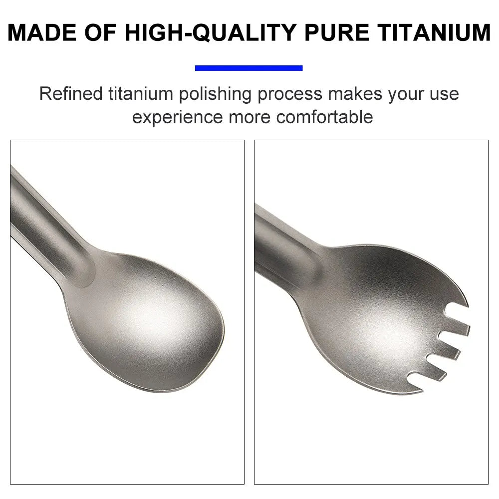 Titanium Spork & Spoon Set: Ultralight Cutlery for Campers | Widesea About Camping