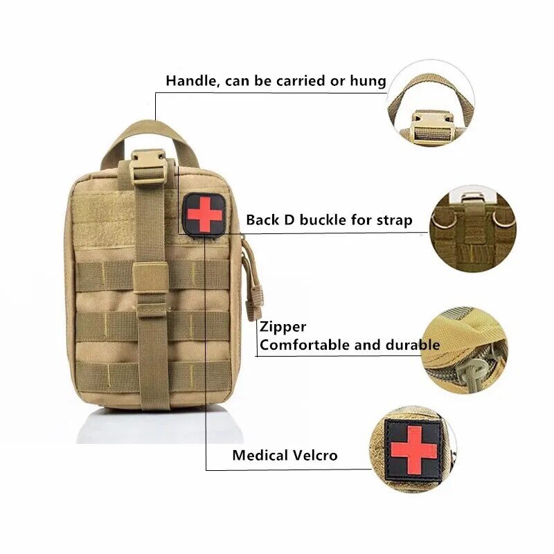 Survival First Aid Kit Supplies Emergency Medical Military Trauma Bag