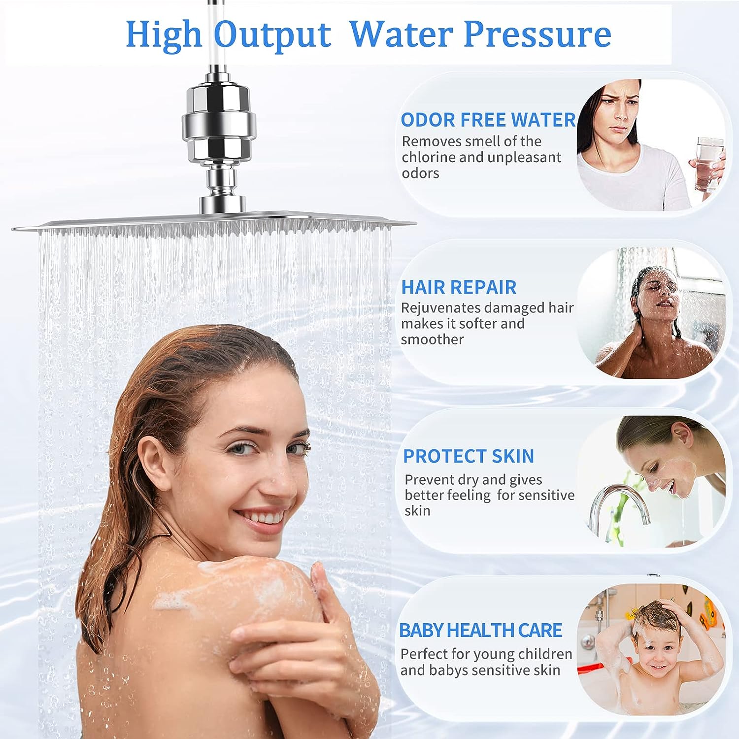 Shower Water Filter Remove Chlorine Chloramine Fluoride Heavy Metals