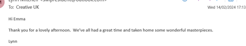 email review from group booking