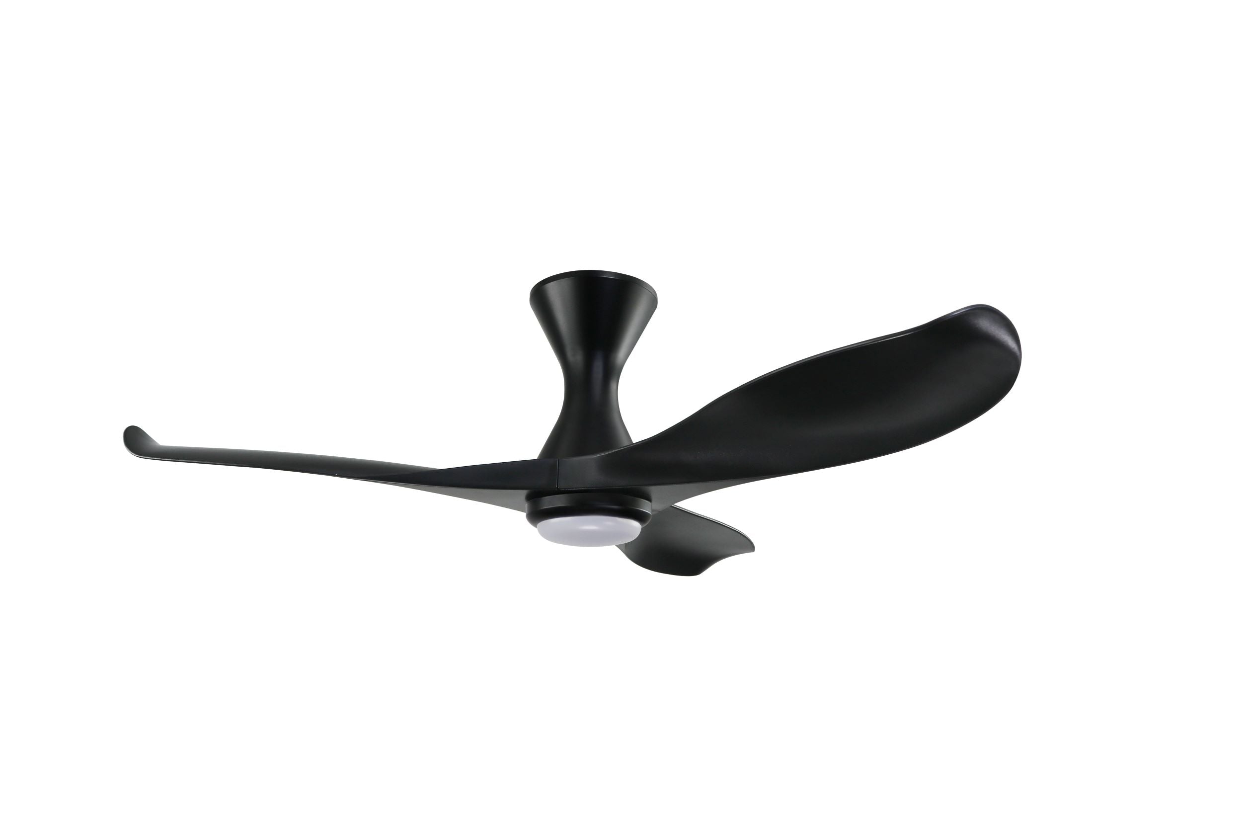 black hugger ceiling fan with light