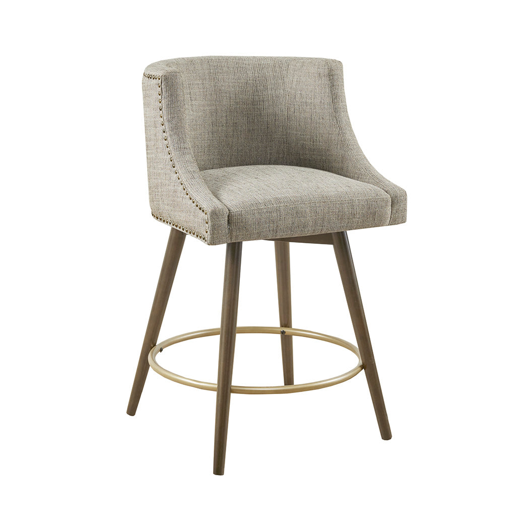 Gracie Mills Elmira Upholstered Swivel Counter Stool