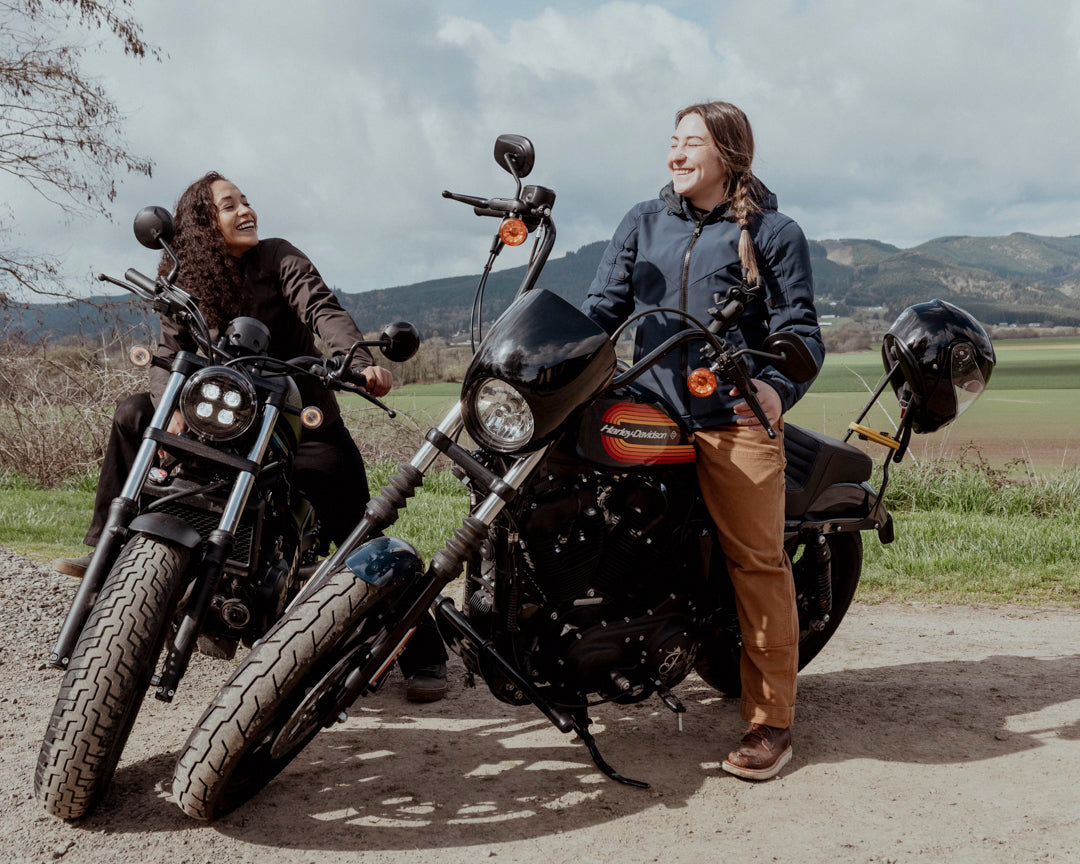 Audrey on her Harley sportster 1200