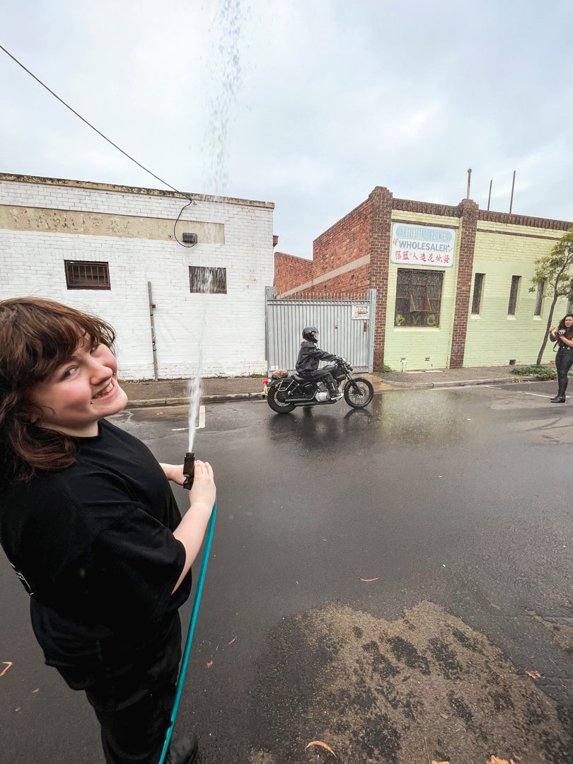 BTS riding in the rain