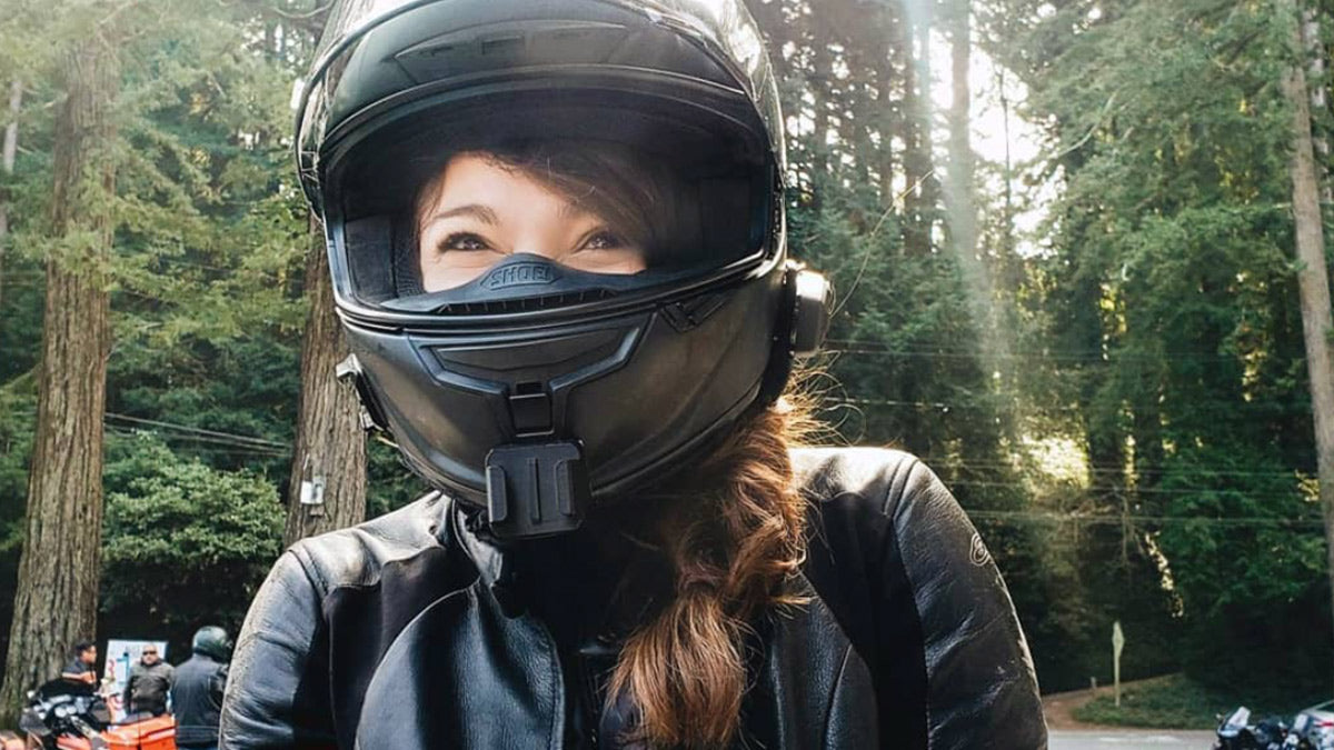 Liz from Ger Up get out motorcycle vlog
