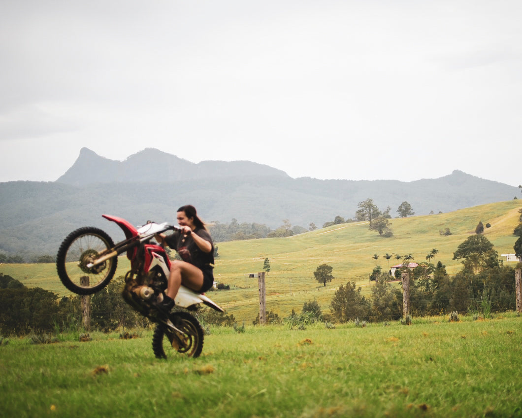 Jaimi riding outback