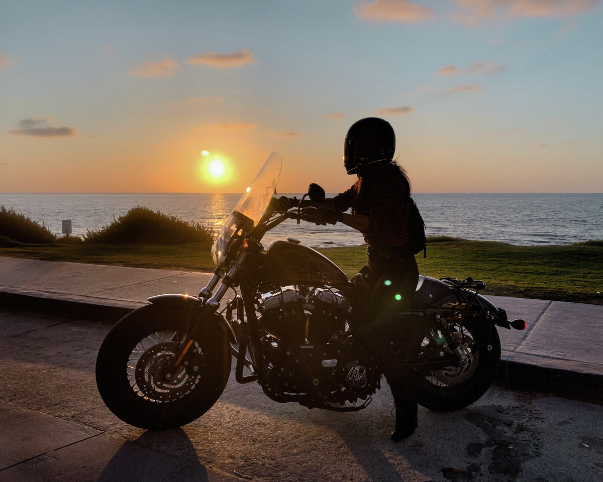 Sunset rides on the Harley