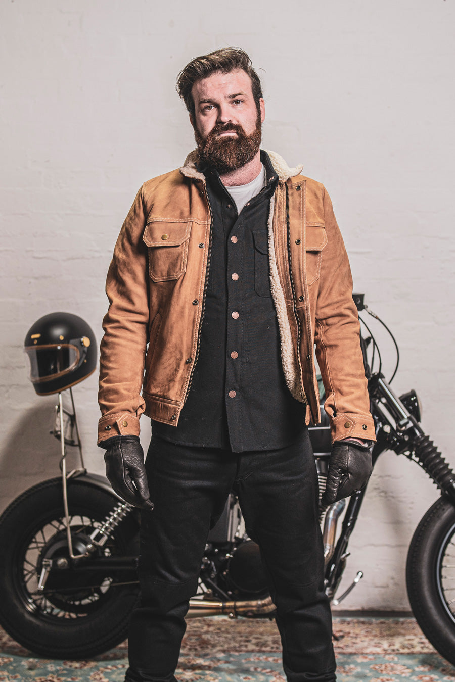 nubuck winter motorcycle jacket - moto est australia