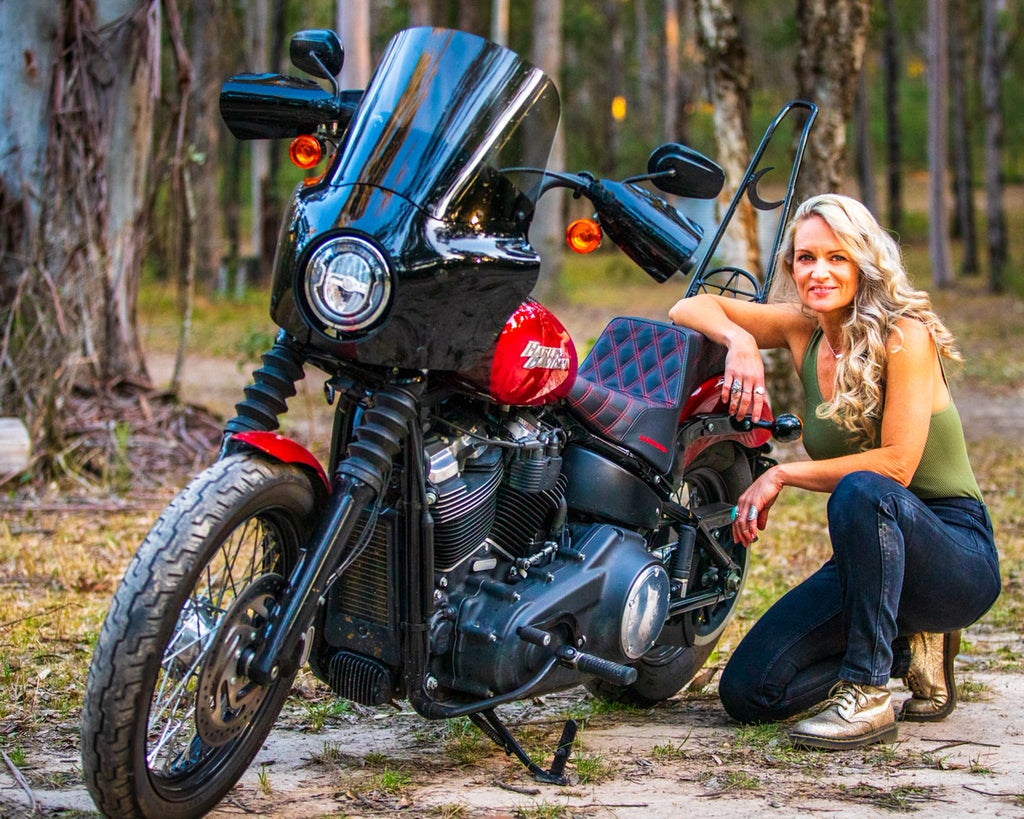 Zoe Swain and her Harley StreetBob - Her Story Moto Femmes Australia