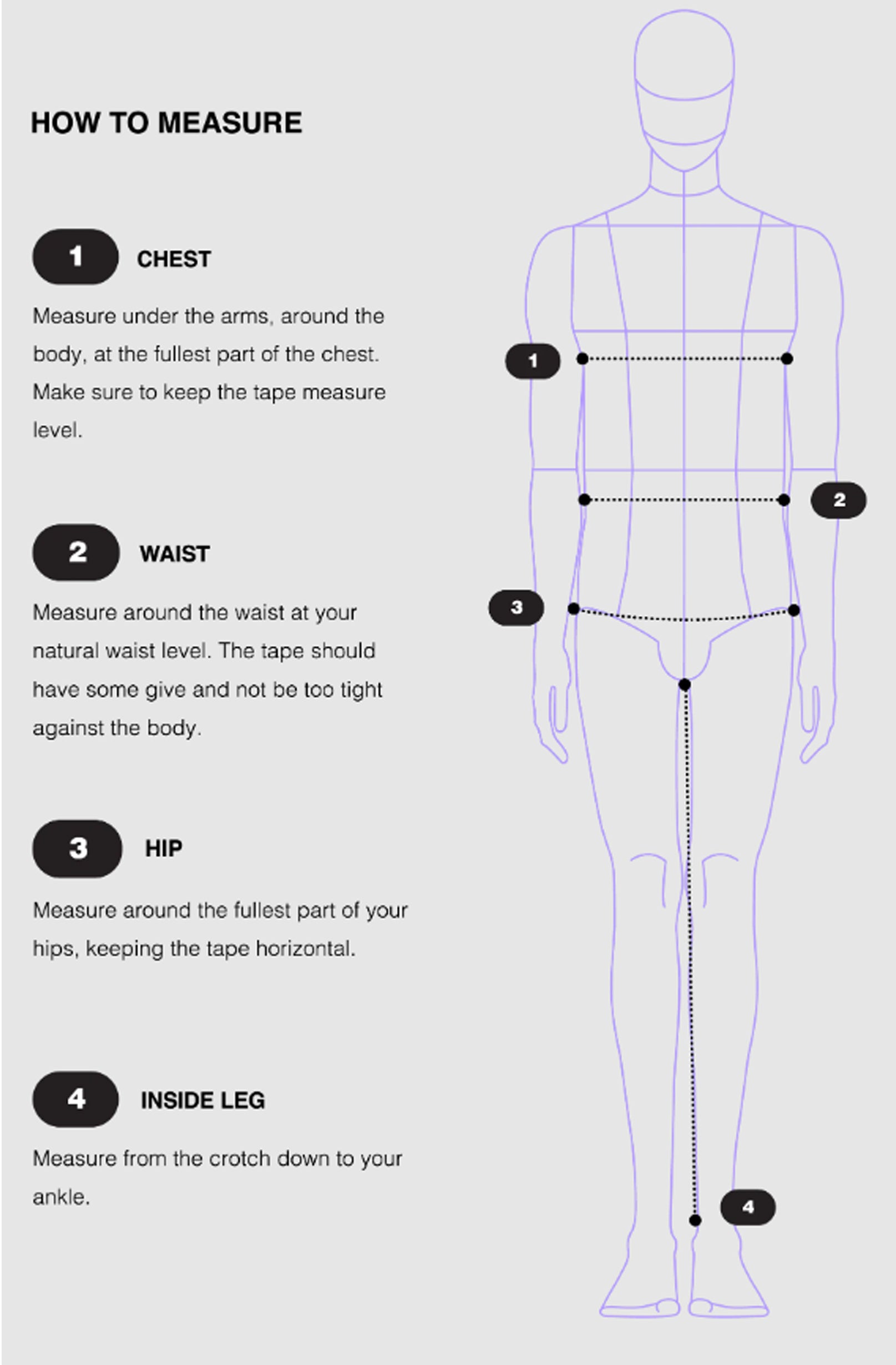 black arrow men's size guide