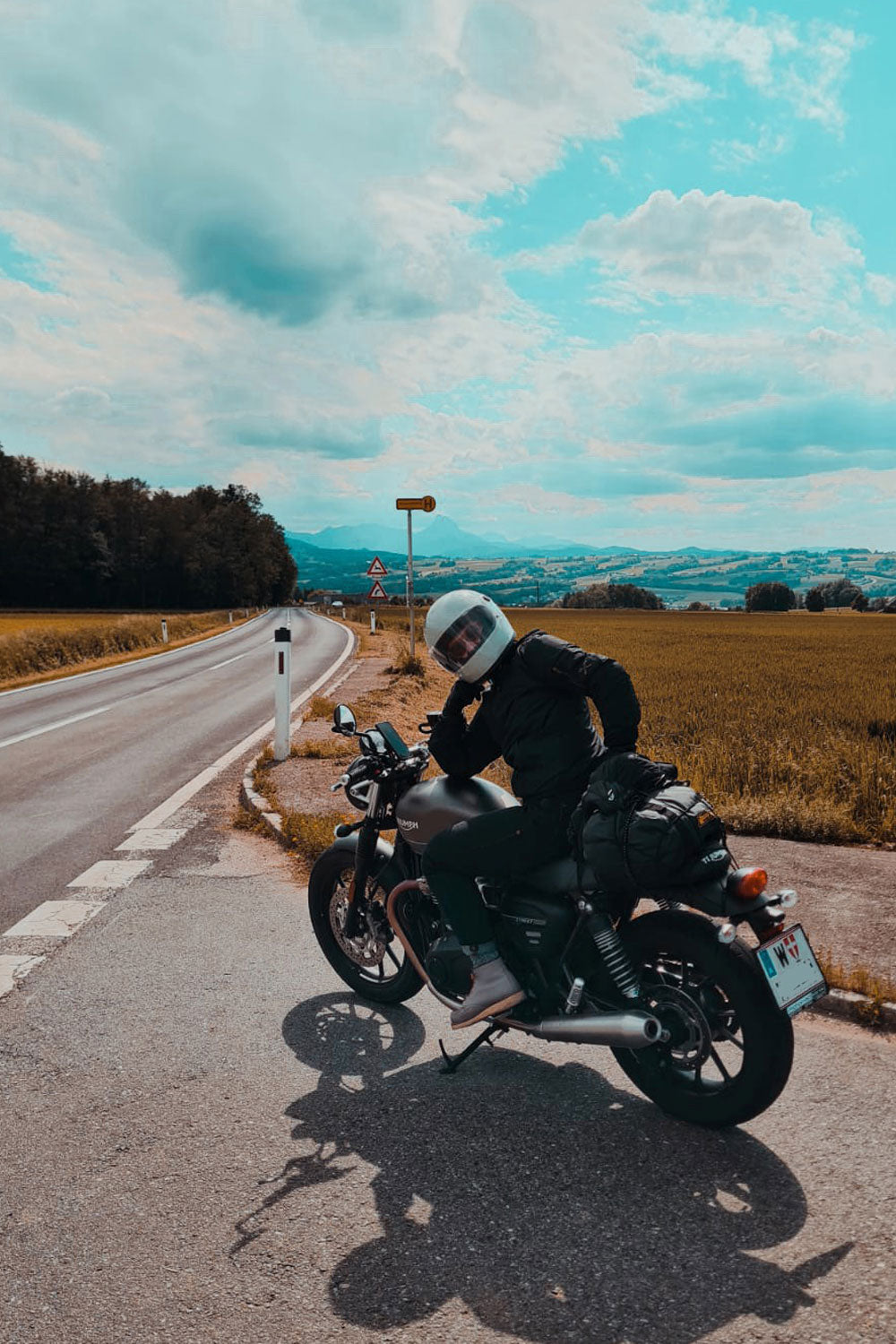 lena bartalszky riding motorcycles in vienna