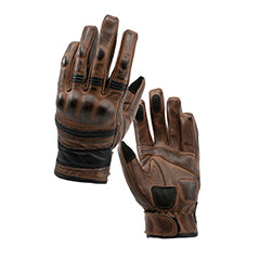 Brown leather motorcycle gloves by Blackbird