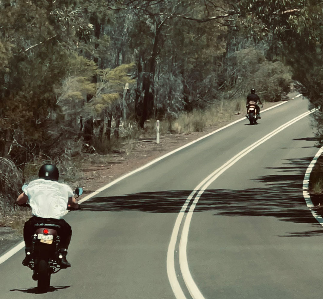 Open road motorcycle riding