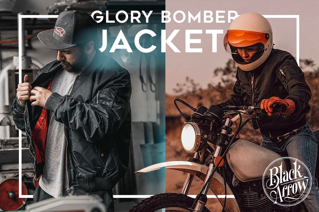 black arrow Glory bomber motorcycle jacket