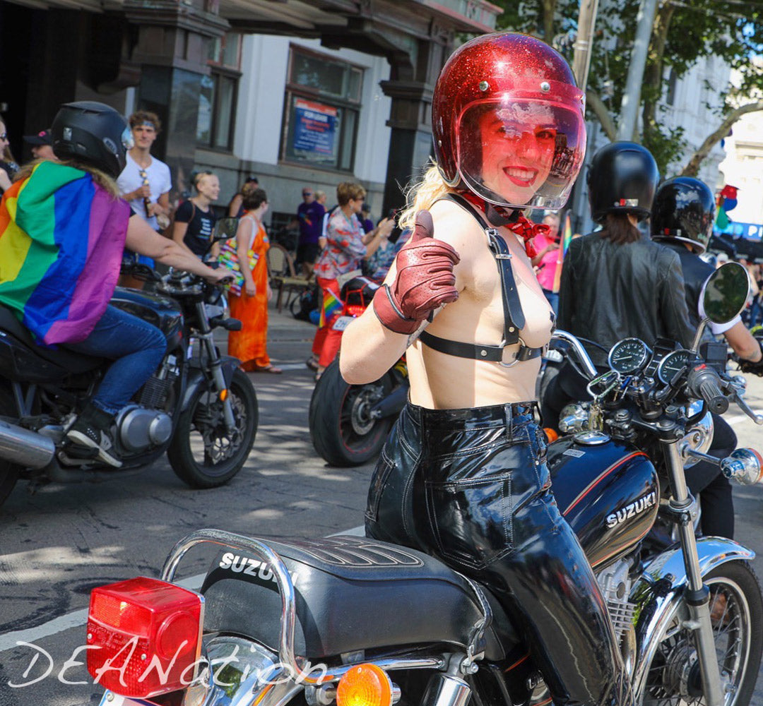 Her Story Renee Thompson with Dykes on Bikes Melbourne