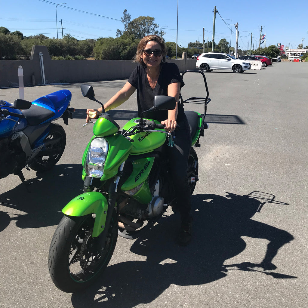 tanya black's new Kawasaki motorcycle - her story moto femmes