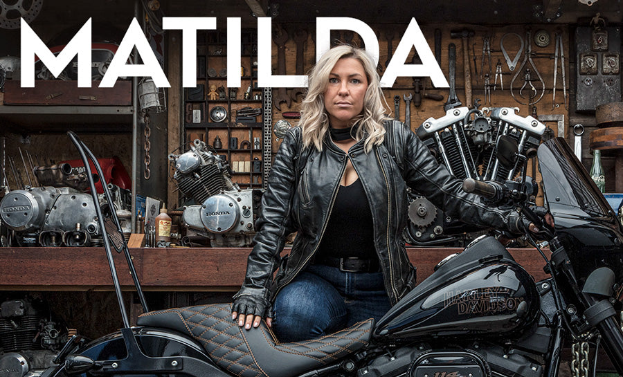 Matilda Wand and her Harley Davidson Superlow