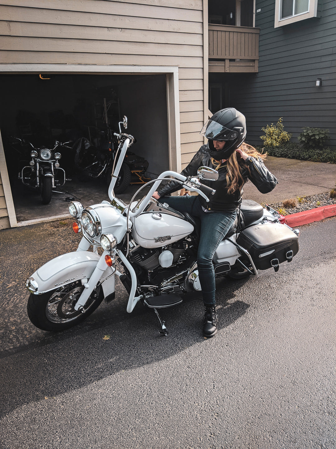 Shauna on her 2012 Harley Davidson Road King