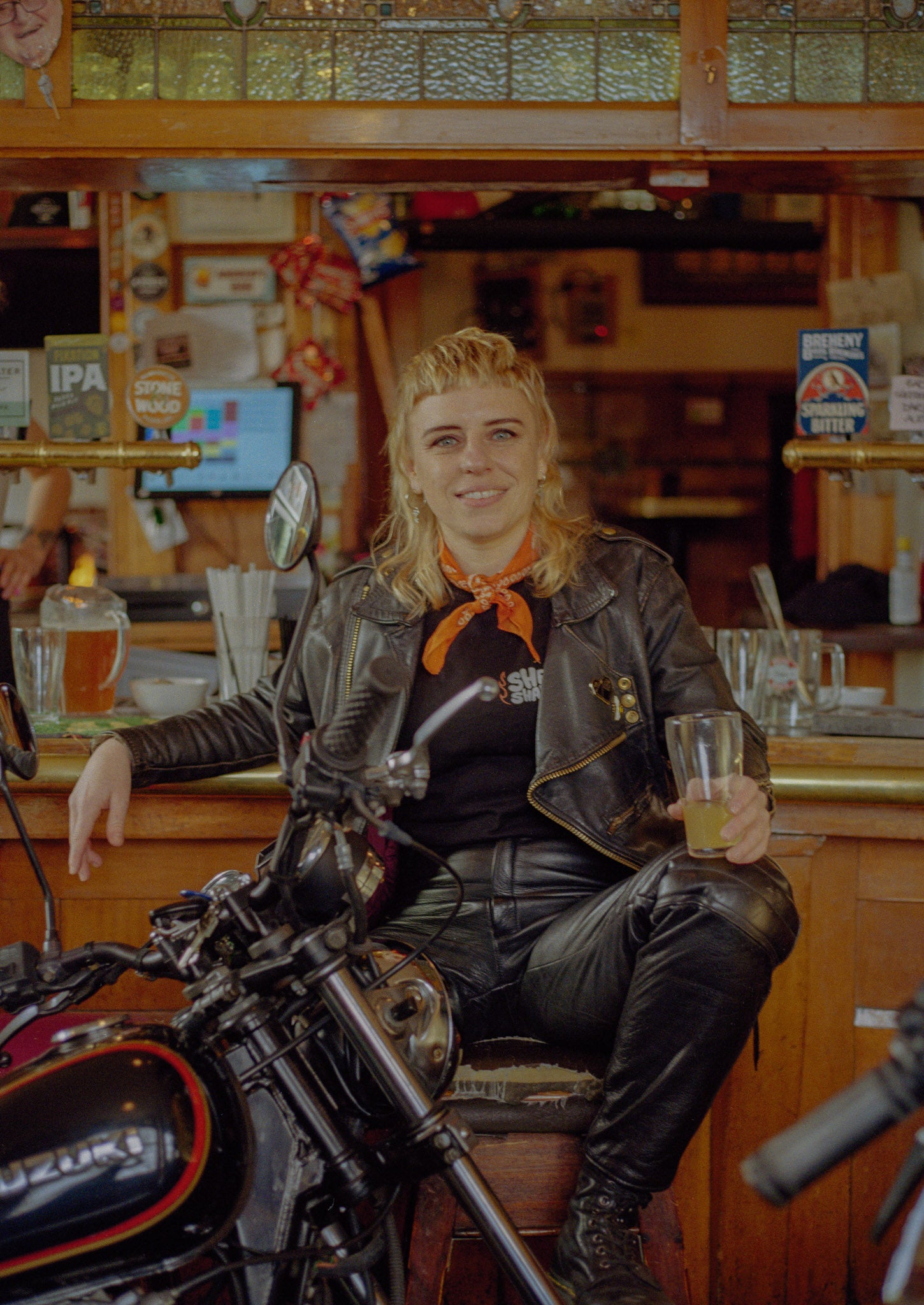 Renee biker portrait by Em Jensen
