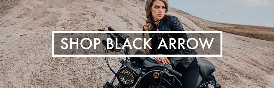 Womens motorcycle gear by black arrow label