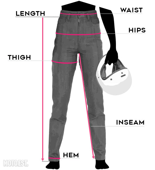 womens clutch motorcycle jeans size chart